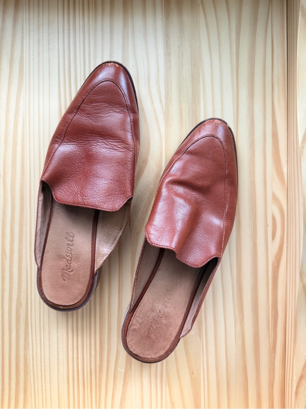 Madewell Women's Brown Leather Slip-On Frances Mules